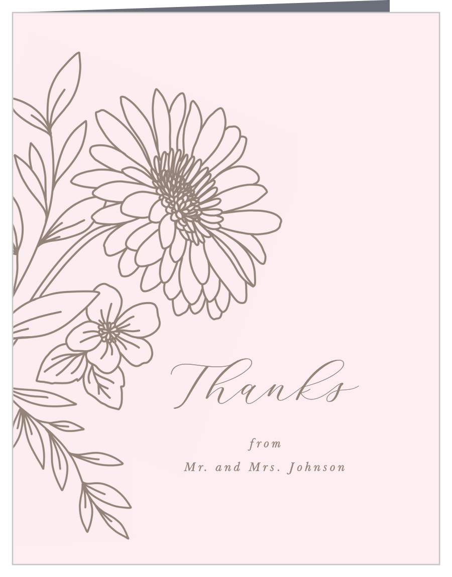 Elegant Gerber Daisy Wedding Thank You Cards