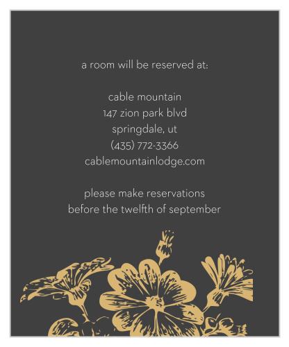 Beautiful flowers line the bottom of the Vintage Blooms Foil Accommodation Cards.