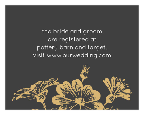 Direct guests to your wedding wish list with the Vintage Blooms Foil Registry Cards.