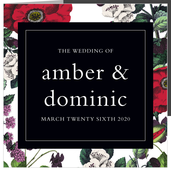 Create beautiful invitations featuring Victorian-style florals with the Vintage Botanical Storybook Wedding Invitations.