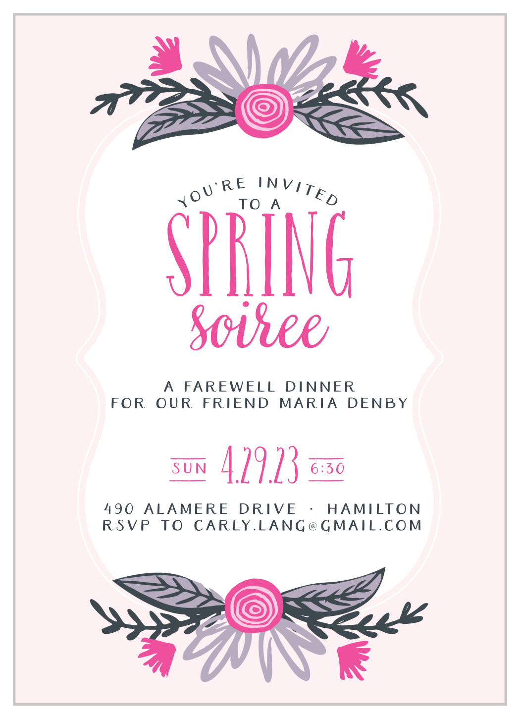 Spring Soiree Party Invitations