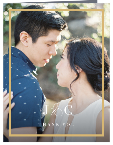 The presence and support of loved ones on your special day meant a lot to you, show them your appreciation with our Classic Frame Wedding Thank You Cards.
