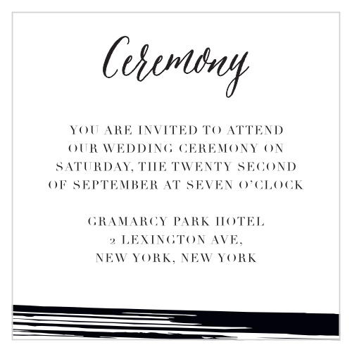 Create chic invites to your high fashion wedding ceremony with the Haute Couture Ceremony Cards. 