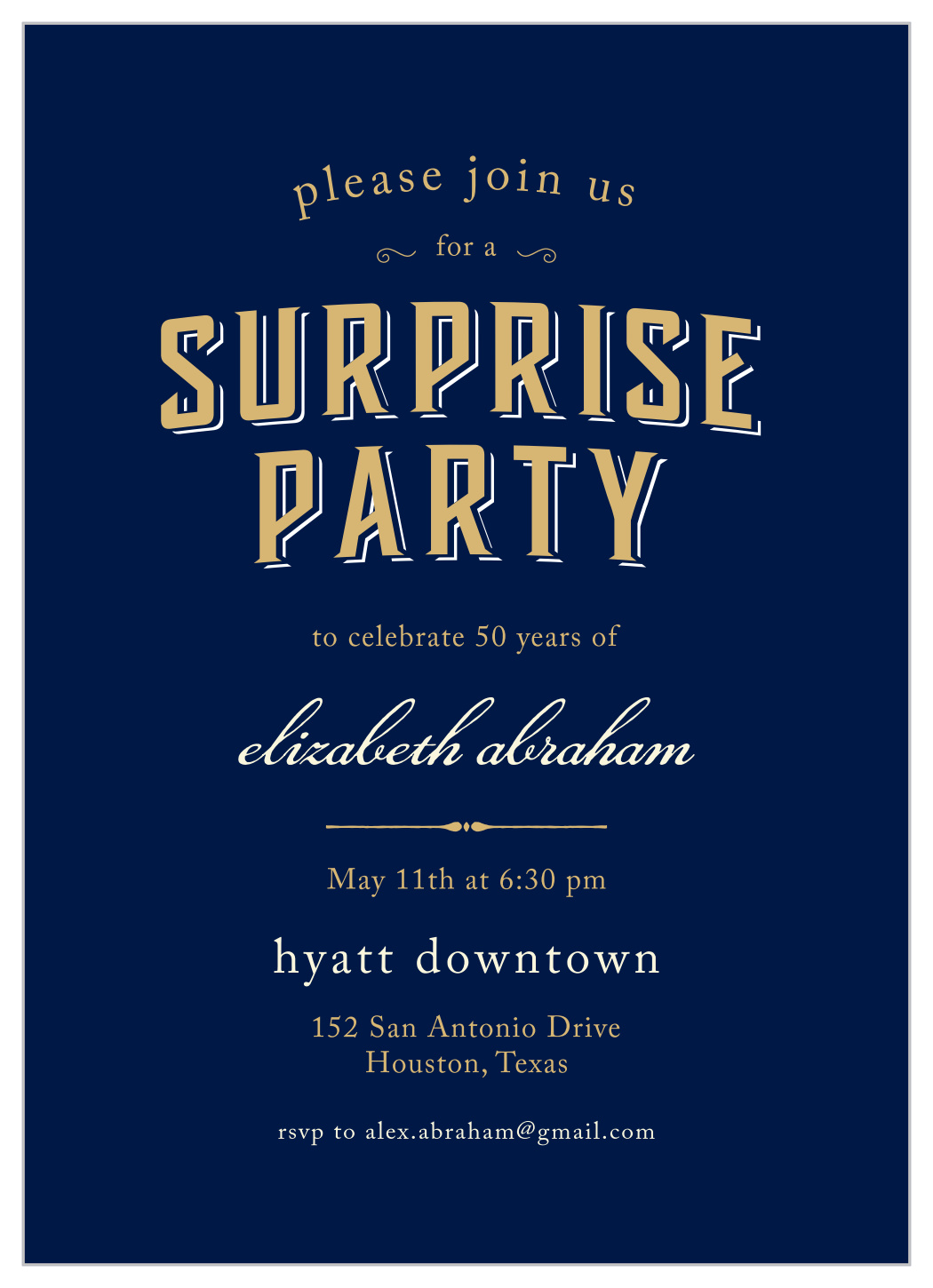 Spectacular Surprise Foil Milestone Birthday Invitations