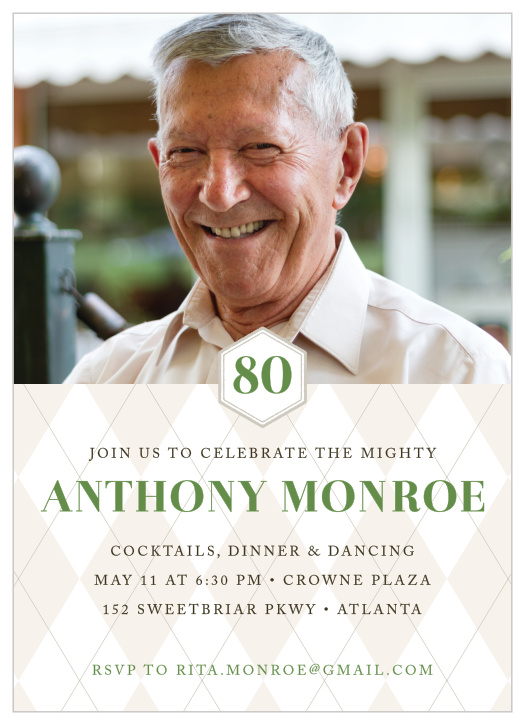 Gather friends and family to celebrate your loved one’s birthday with our Grand Golf Milestone Birthday Invitations.