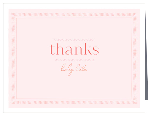 Share your gratitude with the homespun style of the Baby Blanket Girl Baby Shower Thank You Cards.