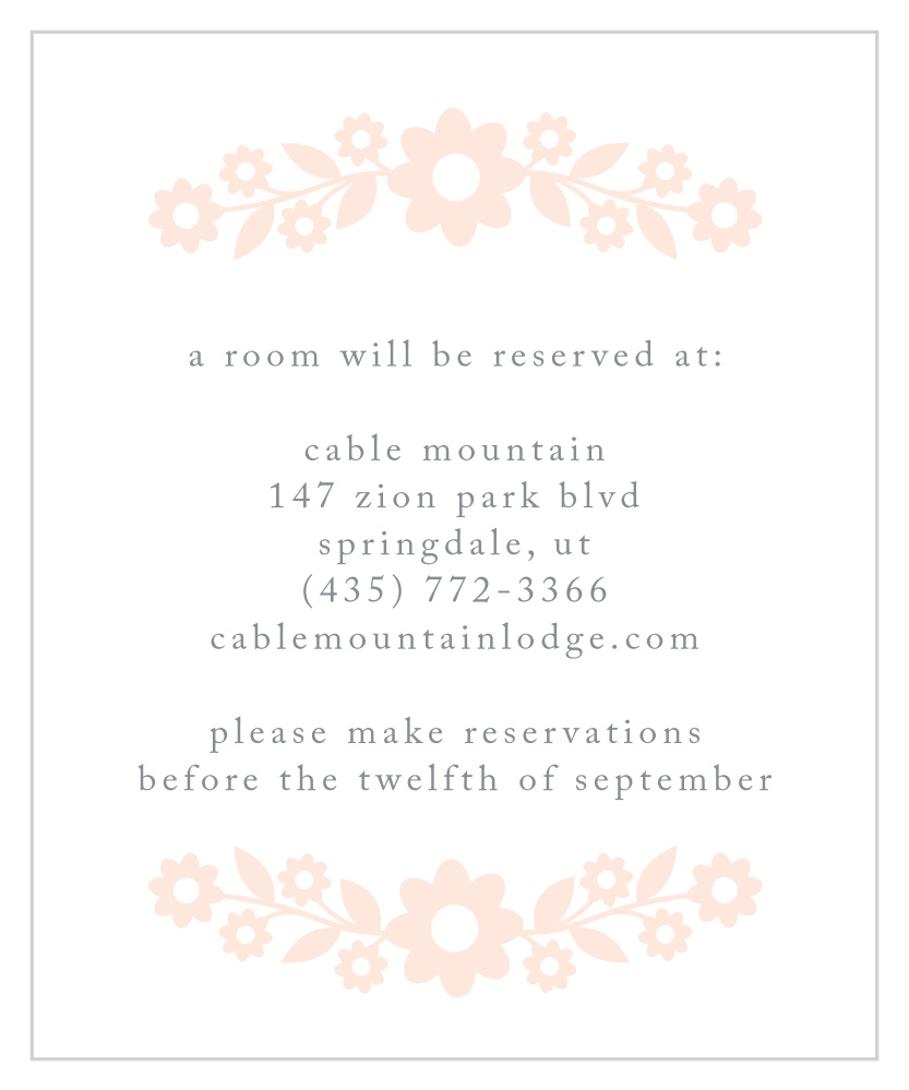 Floral Frame Accommodation Cards