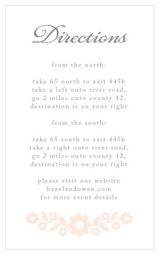 Delicate flowers add a whimsical touch to the bottom of the Floral Frame Direction Cards.