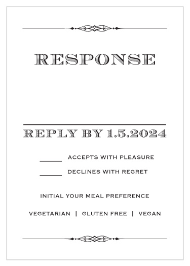 Design RSVPs with the style of times gone by using the Lovely Vintage Response Cards.