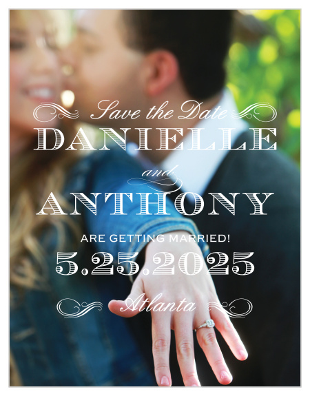 Announce your wedding date with the style of times gone by with the Lovely Vintage Save-the-Date Magnets.
