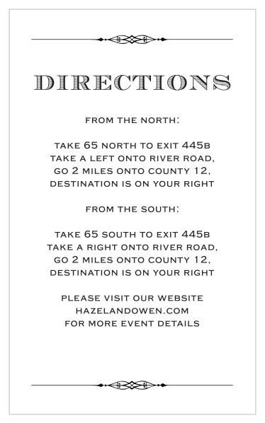 Guide guests to your wedding venue with the style of times gone past using the Lovely Vintage Direction Cards.