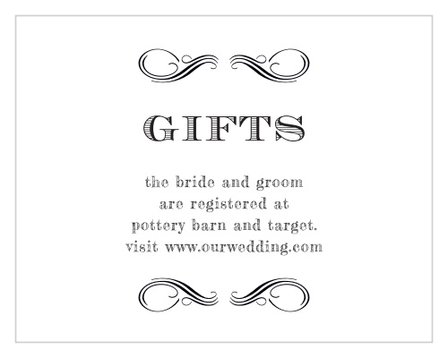 Let friends and family know what you need with the Lovely Vintage Registry Cards.