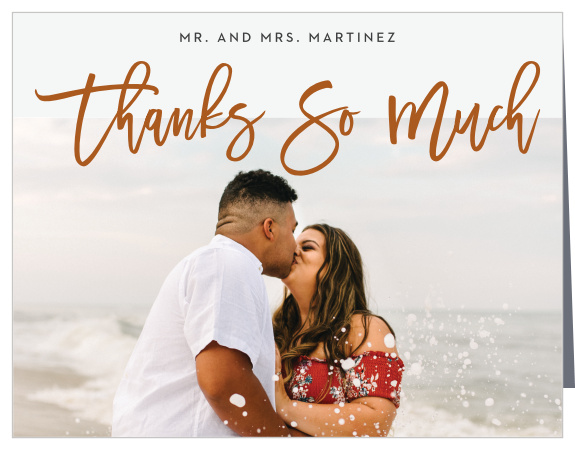 The support of family and friends on your big day meant a lot to you, show them your appreciation with our Tea Photo Collage Wedding Thank You Cards.