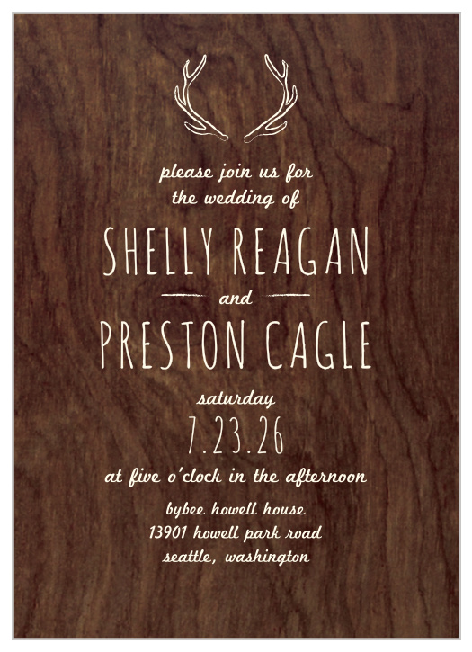Create the perfect invites for your rustic wedding with the Back Country Wedding Invitations.