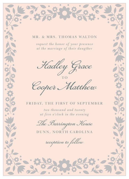 Floral Wedding Invitations - Match Your Color & Style Free!