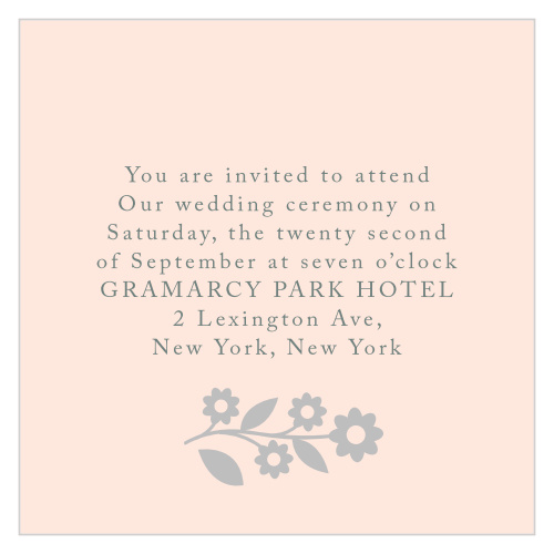 A stem of flowers adds a whimsical touch to the Floral Frame Foil Ceremony Cards.