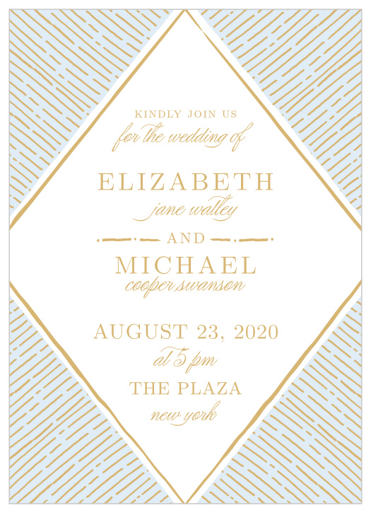 Rays emanate from the Dazzling Diamond Foil Wedding Invitations. 