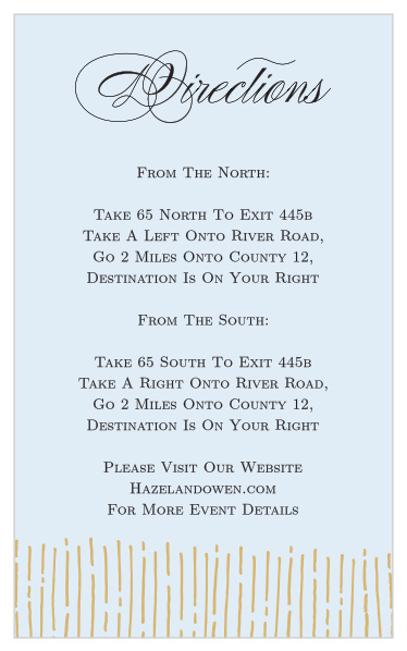 Give guests all the info they need to find your wedding venue with the Dazzling Diamond Foil Direction Cards.