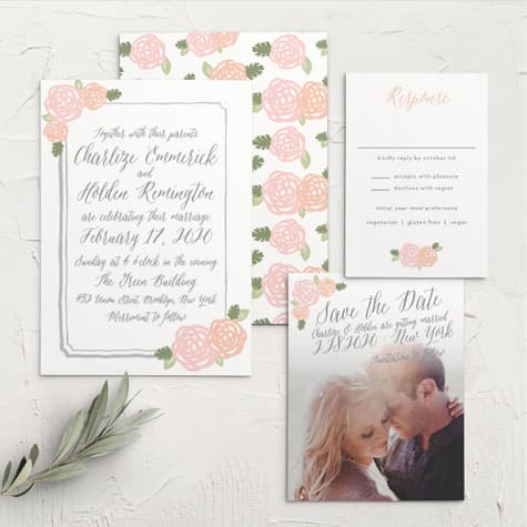 Neutral Chic Wedding Invitations