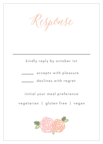 Two rosettes decorate the bottom of the Neutral Chic Response Cards.