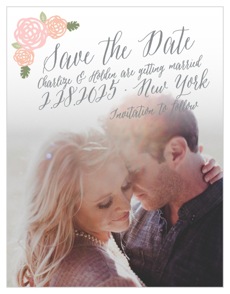 Announce your wedding with the romantic style of the Neutral Chic Save-the-Date Cards.