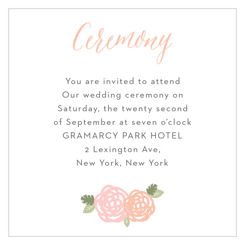 Create romantic invites to your wedding ceremony with the Neutral Chic Ceremony Cards.