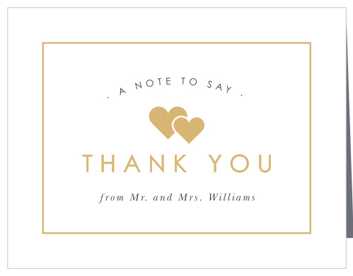 Double Hearts Wedding Thank You Cards