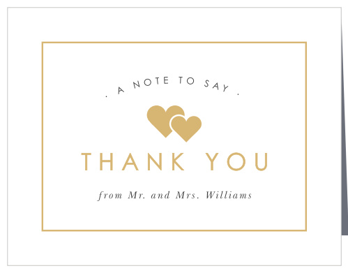 The support of family and friends on your big day meant a lot to you, show them your appreciation with our Double Hearts Wedding Thank You Cards.