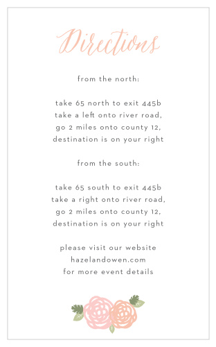 Guide friends and family to your romantic wedding venue with the Neutral Chic Direction Cards.