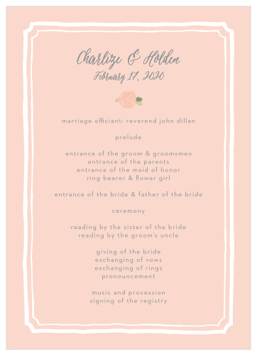 Keep your ceremony running smoothly with the Neutral Chic Wedding Programs. 