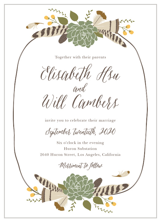 Create invites as free-spirited as you are with the Bohemian Floral Wedding Invitations.