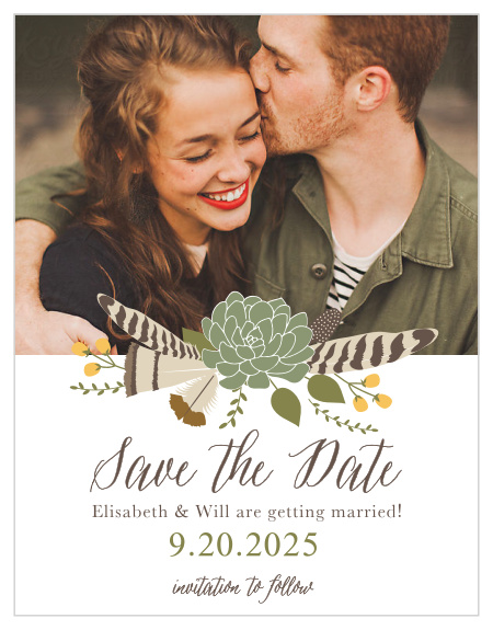 Create wedding announcements as free-spirited as you are with the Bohemian Floral Save-the-Date Magnets.