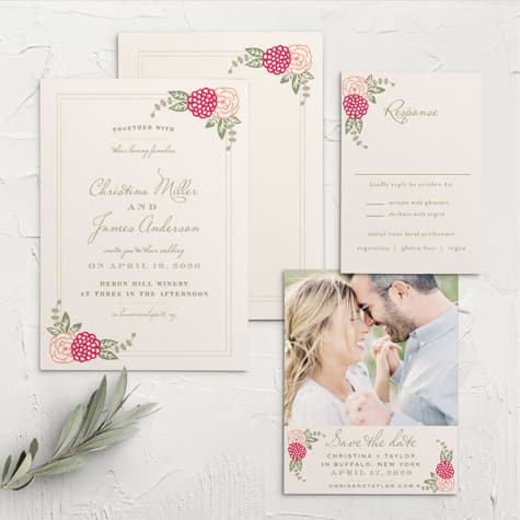 Floral Chic Wedding Invitations