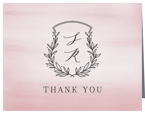 Share gratitude for the support of family and friends on your special day with our Watercolor Initials Wedding Thank You Cards.