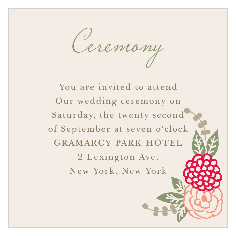 Floral Chic Ceremony Cards
