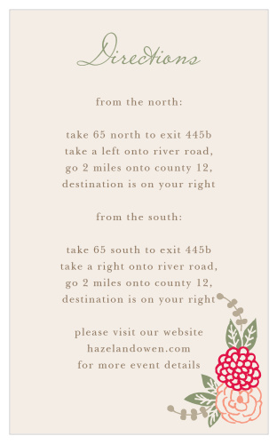 A bunch of beautiful flowers blooms in the bottom right corner of the Floral Chic Direction Cards. 