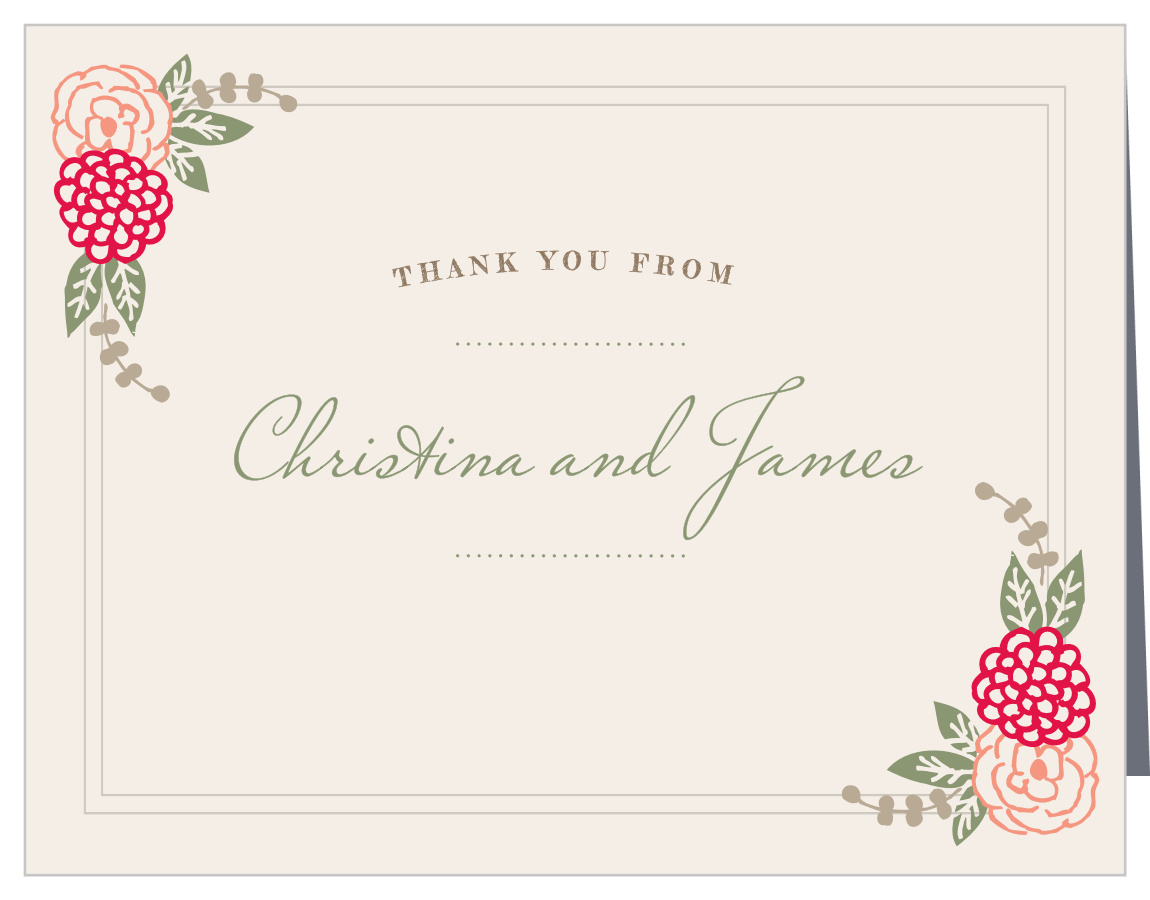 Floral Chic Wedding Thank You Cards