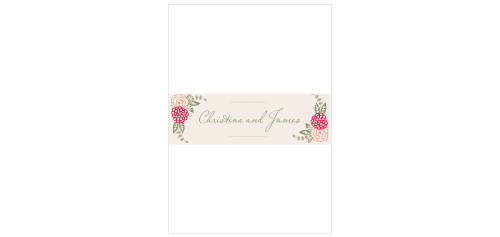 Charming flowers accent your names on the Floral Chic Belly Bands.