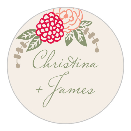 Floral Chic Wedding Stickers