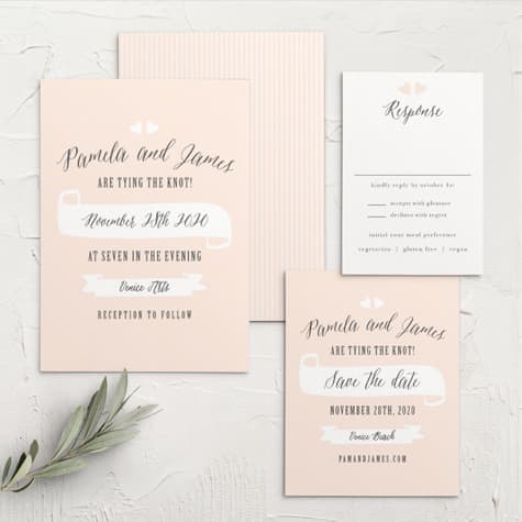 Floating Ribbon Wedding Invitations
