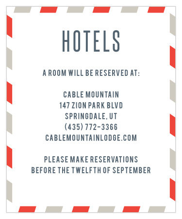 The Antique Airmail Accommodation Cards feature a fun, retro vibe. 