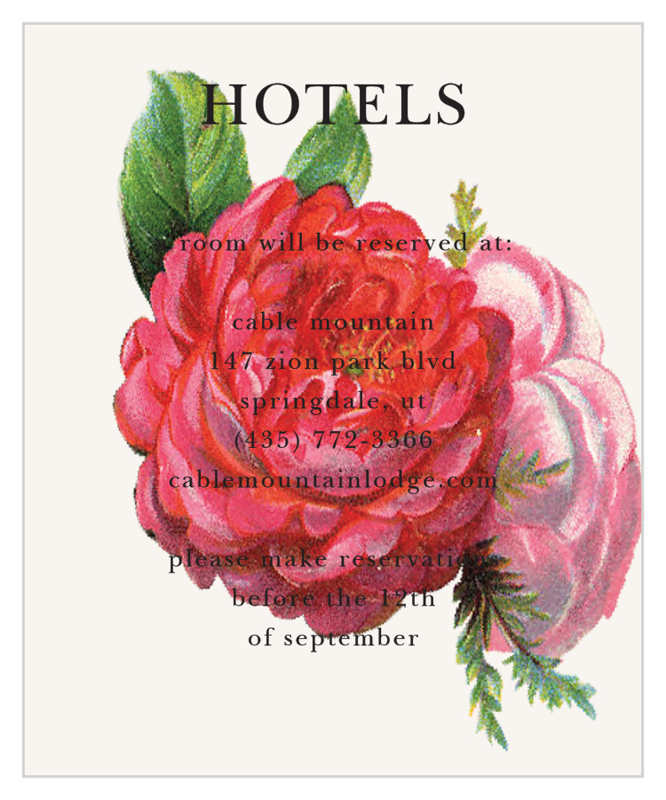 Vintage Florals Accommodation Cards