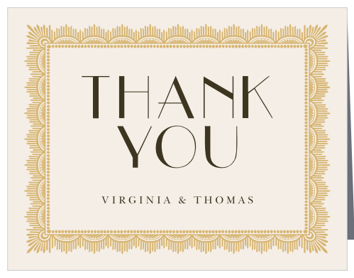 Dress your gratitude with the vintage class of the Roaring Twenties Foil Thank You Cards