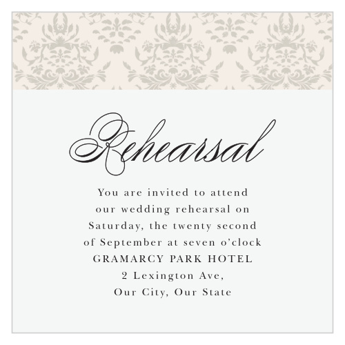 Damask Border Rehearsal Cards