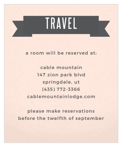 All Aboard for the wedding of your dreams! The All Aboard Accommodation Cards, with their stylish ribbon, will inform your guest of the wonderful location you have set aside for them during your wedding festivities. 