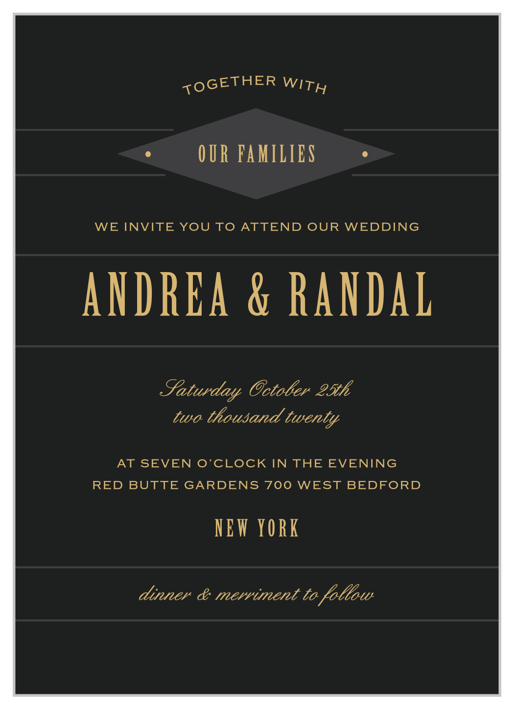 Diamond Field Foil Wedding Invitations