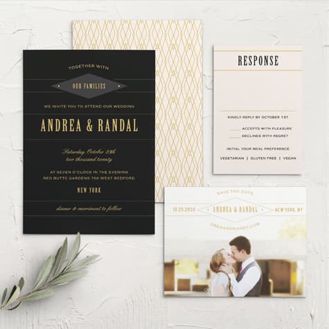 Diamond Field Foil Wedding Invitations