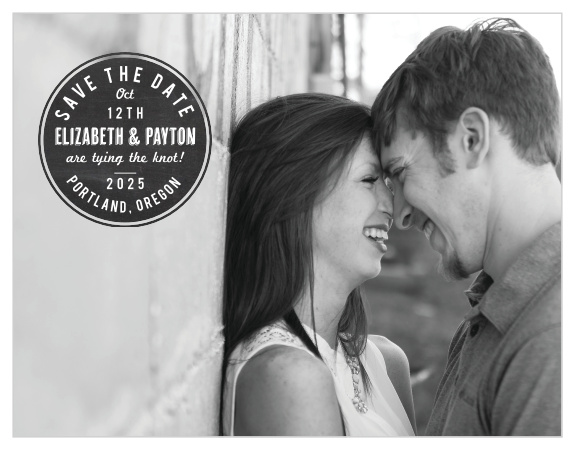 Take the first steps of your wedding with the Chalkboard Stamp Save-the-Date cards! 