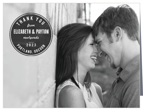 The Chalkboard Stamp Thank You Cards are the perfect finishing touch to your wedding experience.