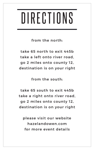 Ensure your guests arrive at your event on time and with ease with the Modern Tendencies Direction Cards!
